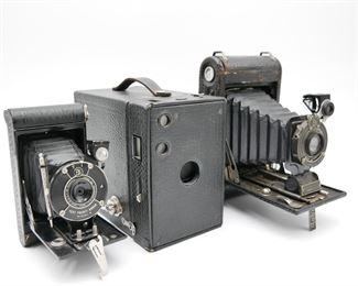 Vintage Kodak Box and Folding Cameras Bundle (Total of 3) 