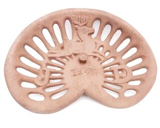 Antique 1847 John Deere Cast Iron Tractor Seat 