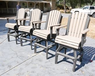 LuxCraft Swivel Adirondack Bar Height Chairs (Set of 4) 