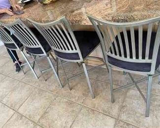 4 Metal Swivel Bar Stools