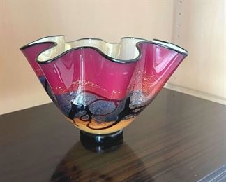 Nourot Art Handblown Glass Mantle Flute SignedStamped