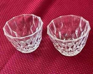 2 Matching Carved Crystal Small Bowls