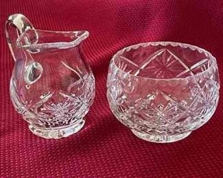 Crystal Creamer Sugar Bowl