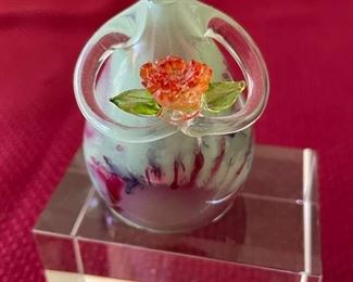 Glass Angel on Base wBook