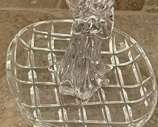 Lefton Crystal Angel Carved Crystal Trinket Tray