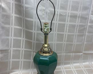 LOT 007- Enamel over brass ginger jar lamp 26 inches tall to the top of the finial. was $45***SALE $20