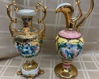 LOT 015- Pair of decorative urns approx. 15 in tall was $25***SALE $15
