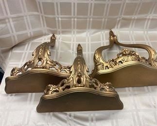LOT 014- A trio (pair plus 1) of Italian gold colored shelves 14in wide and 16in tall was $45***SALE $25