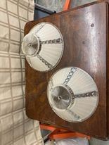 LOT#33- Pair of glass shades 10.5in across $25