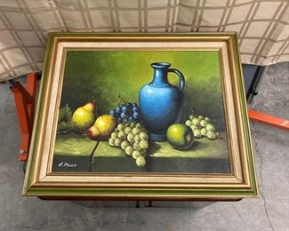 LOT#47- Still life by E. Mora  25in by 21in $125