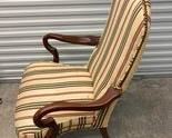 LOT#31-Striped side chair show age with spots and discoloration 44in tall 26in wide 26in deep $45