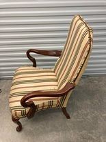 LOT#31-Striped side chair show age with spots and discoloration 44in tall 26in wide 26in deep $45