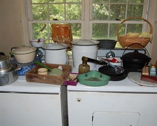 vintage kitchen, enamel ware