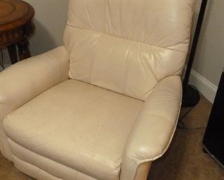 white leather chair