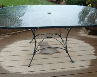 oval glass top table