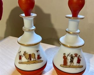 Vtg porcelain decanters