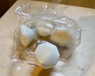 Milk glass dresser knobs