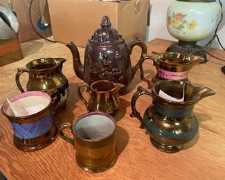 Antique copper luster ware