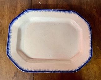 Antique 10” blue flow plate