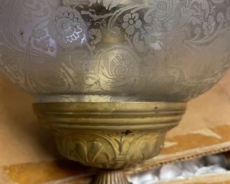 Etched glass & brass