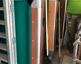 LARGE COLLECTION OF FULL SIZE SIGNED POOL TABLES THAT ARE DISASSEMBLED AND READY FOR SHIPMENT AND AVAILABLE IN PHASE 2 ON JUNE 22 THRU JUNE 25 IN 2300 SQUARE FOOT GARAGE