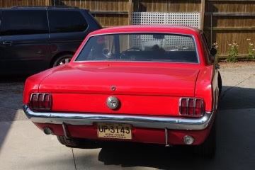 REAR CLOSE UP VIEW OF VINTAGE 1966 MUSTANG IN EXCELLENT CONDITION AND STARTS SECOND PHASE ON JUNE 22 THRU JUNE 25, 2023. 