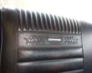 CLOSE UP VIEW OF ORIGINAL PONY INTERIOR AND STEERING WHEEL ON VINTAGE 1966 MUSTANG IN EXCELLENT CONDITION AND STARTS SECOND PHASE ON JUNE 22 THRU JUNE 25, 2023. 