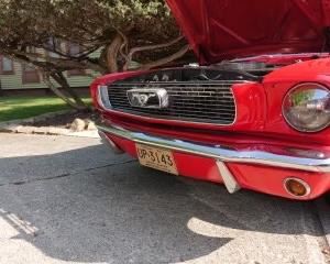 CLOSE UP OF VINTAGE 1966 MUSTANG IN EXCELLENT CONDITION AND STARTS SECOND PHASE ON JUNE 22 THRU JUNE 25, 2023. 