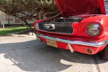 CLOSE UP OF VINTAGE 1966 MUSTANG IN EXCELLENT CONDITION AND STARTS SECOND PHASE ON JUNE 22 THRU JUNE 25, 2023. 