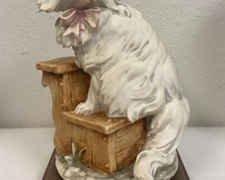RC6227 White Cat on Steps Figurine on Wood Based signed by G. Armani https://www.ebay.com/str/agesagoestatesales