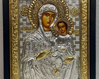 RC6240 Greek Byzantine Vrigin Mary and Jesus Silver Marked https://www.ebay.com/str/agesagoestatesales