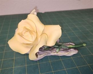 RC9120 Boehm Bone Porcelain Yellow Rose on a Wooden Log https://www.ebay.com/str/agesagoestatesales