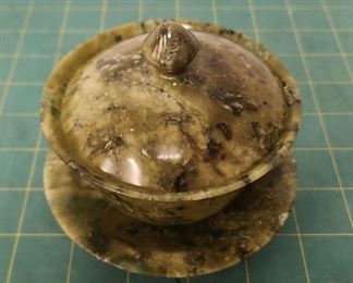 RC9132 Chinese Spinach Jade Translucent Tea Bowl with Lid and Saucer https://www.ebay.com/str/agesagoestatesales