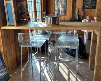 4 Lucite Stools