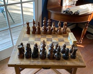 Primitive chess set with chess timer 