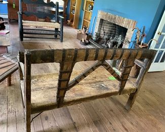Spanish Colonial Bench with side Table