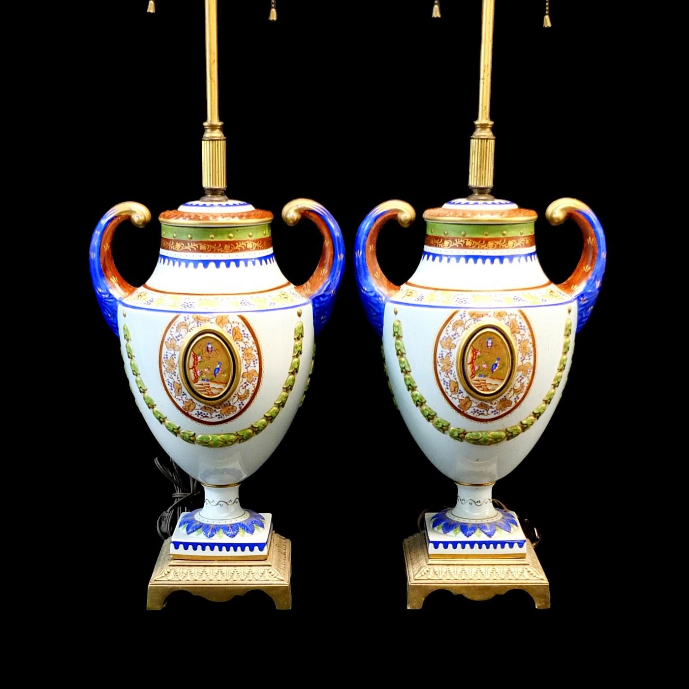 Pair of Chinese export pistol lamps