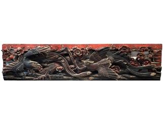 19/20th C. Chinese Wood Carved Panel