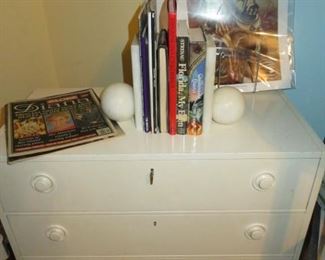 Vintage White Chest of Drawers with Key
