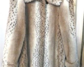 Dennis Basso Faux Fur Coat Size Large