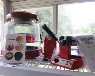 Red Nuwave Oven/Waring Pro Waffle Maker