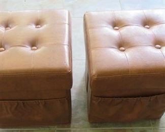 Pair Rust Storage Stools