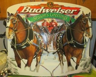 Budweiser Light Up Season's Greetings Cardboard Sign