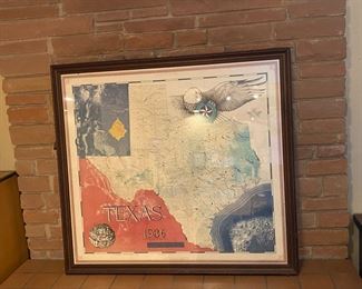 large framed Texas map