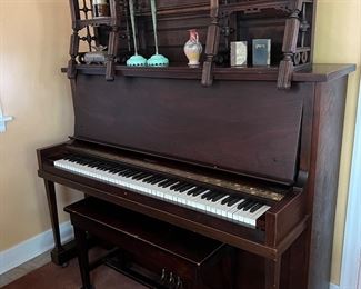 Monarch Chicago upright piano with bench