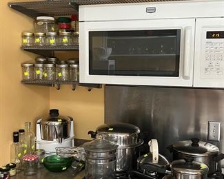 Vintage Revere Ware. Acme juicer. Pyrex glass double boiler