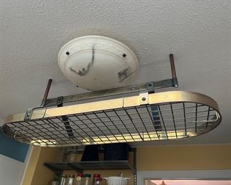 Enclume brass pot rack. 48" by 17" . 24 pot hooks