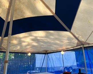 Interior globe lights for tent.