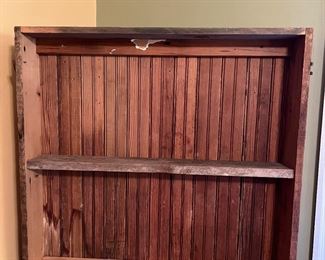 Primitive narrow cabinet. 35” by 35-1/2” by 5-1/2”
