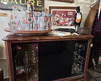 Bar Entertaining Cabinet Smoked Sliding Doors